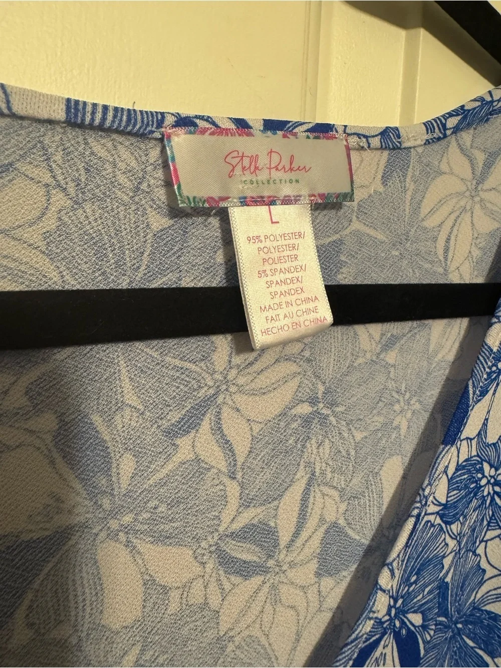 Floral Jumpsuit in Royal Blue and White Stella Parker Collection Sz Large